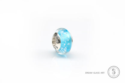 👪骨灰/毛髮琉璃珠🐶-透明-天空藍系-單顆價格*製作骨灰琉璃珠/各大串珠品牌皆可串