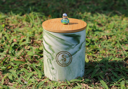 Pet ashes/hair/memorial bottle-S size-marble-green 