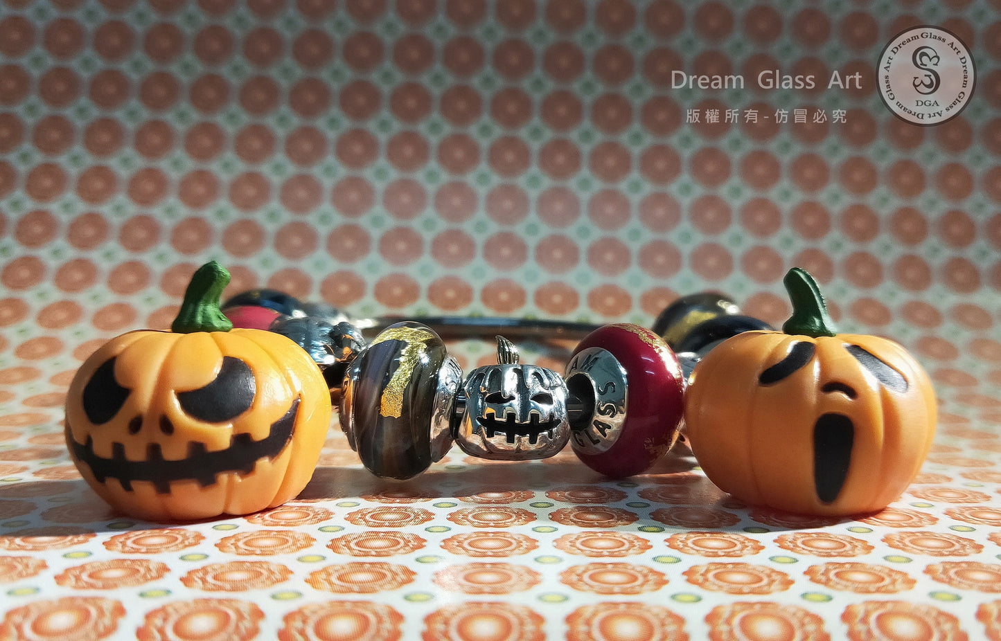 🎃DreamGlassArt*-萬聖節-南瓜蠟燭SBB-190503🎃 MWS